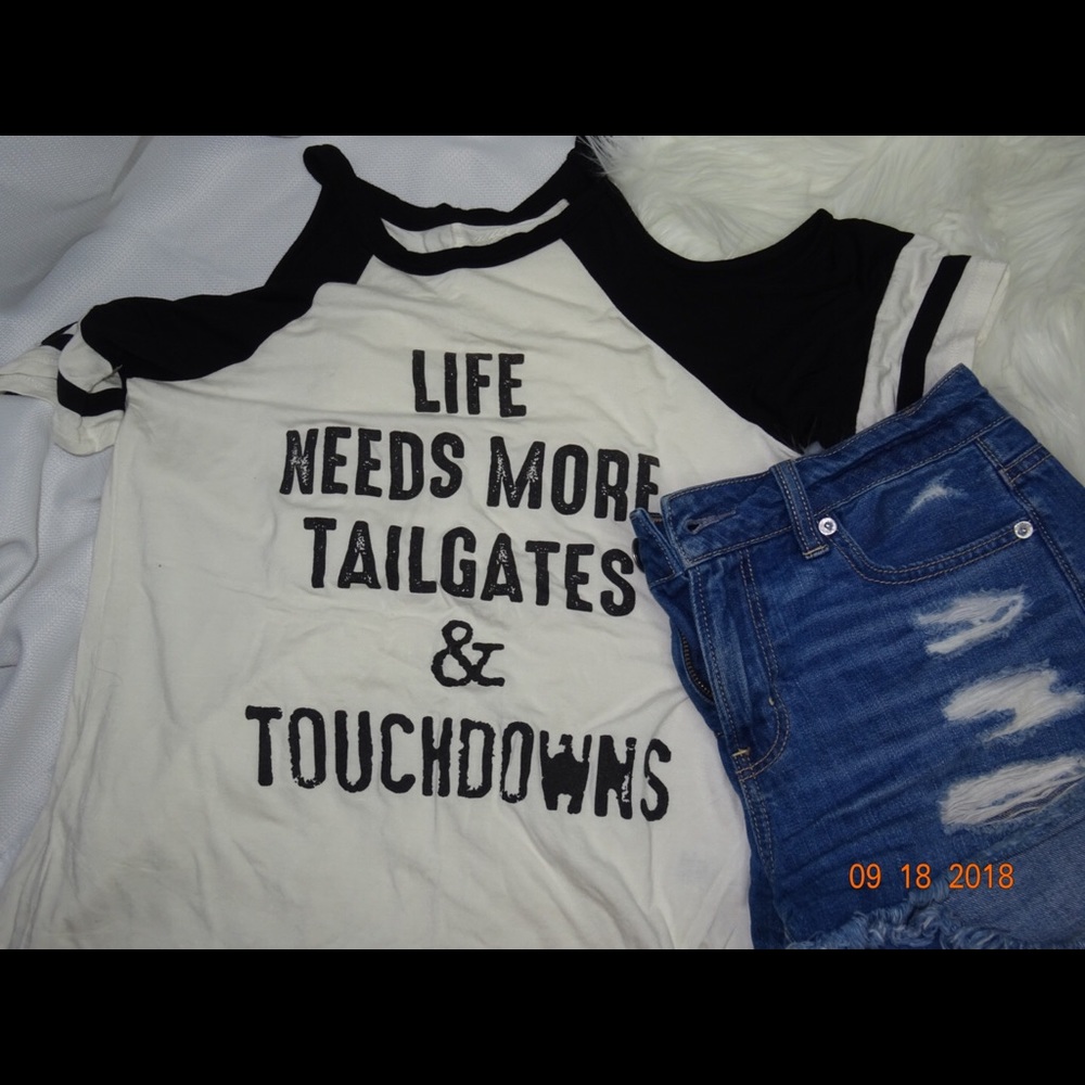 Small Cold Shoulder Football T-shirt